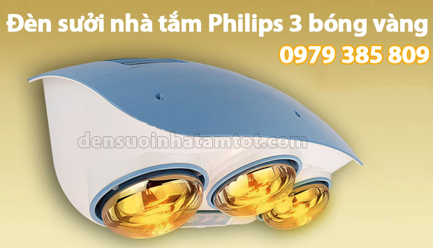 Đèn sưởi nhà tắm Philips 3 bóng mạ vàng