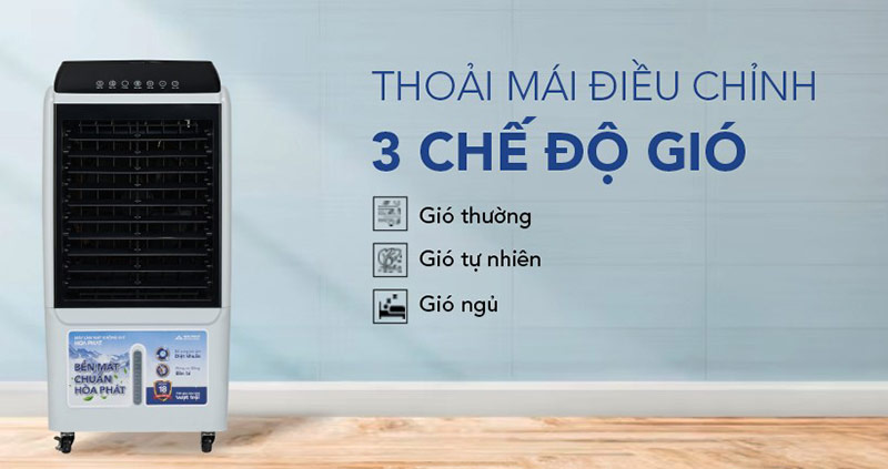 Máy làm mát không khí Hòa Phát HPCF1-033i có 3 chế độ gió