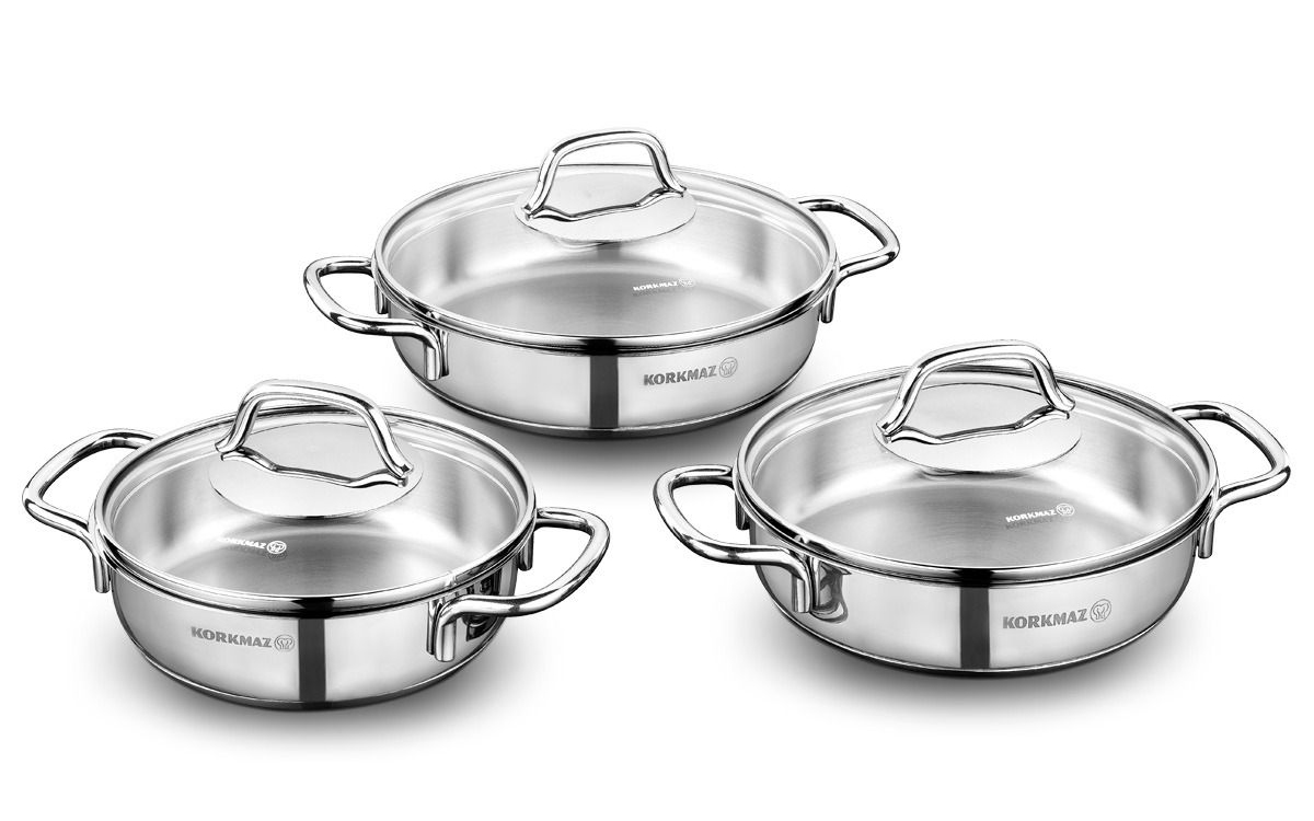 Nồi lẩu inox korkmaz perla a1834 26cm 3. 6 lít 14 Có 3 kích thước cho khách hàng lựa chọn Size tùy ý: Size 22cm, 24cm, 26cm