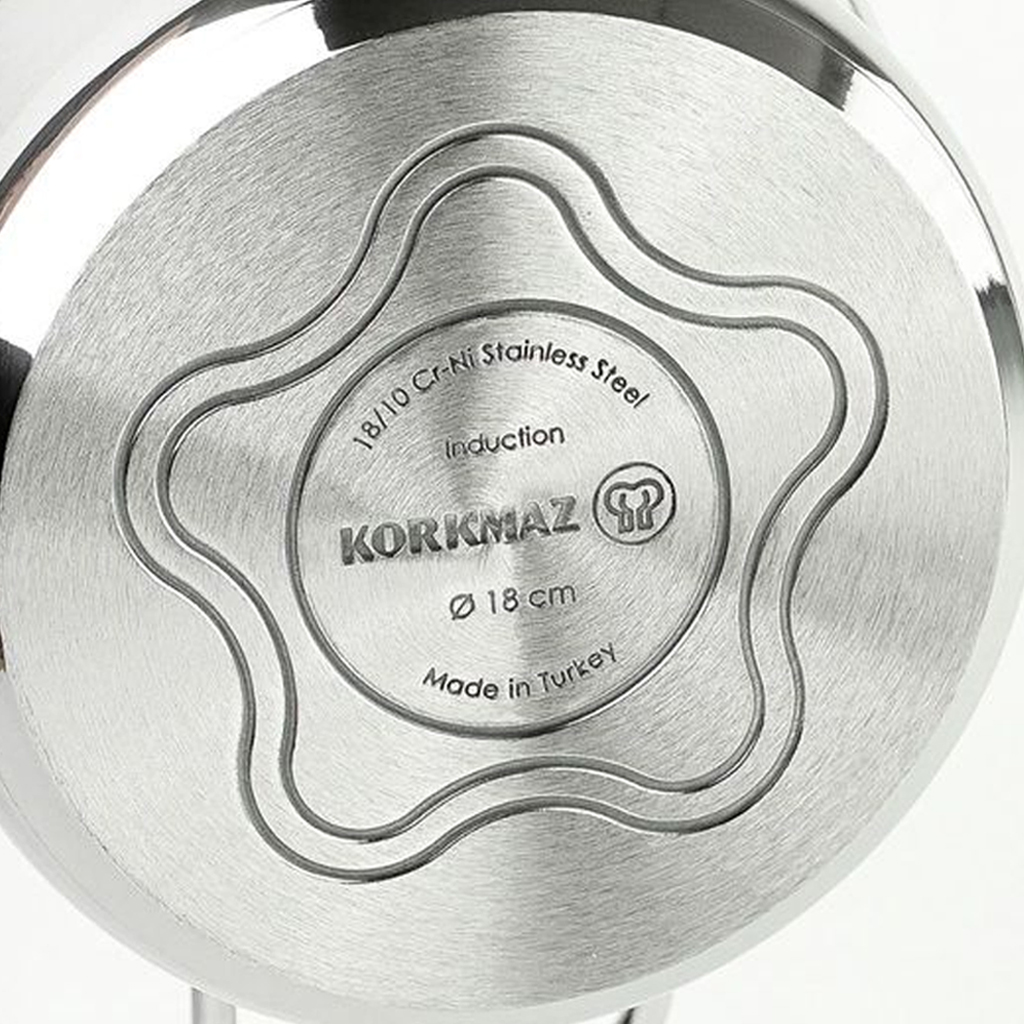 Nồi lẩu inox korkmaz perla a1834 26cm 3. 6 lít 9 Chất liệu inox 304 tức 18/10 cao cấp nhập khẩu Châu Âu