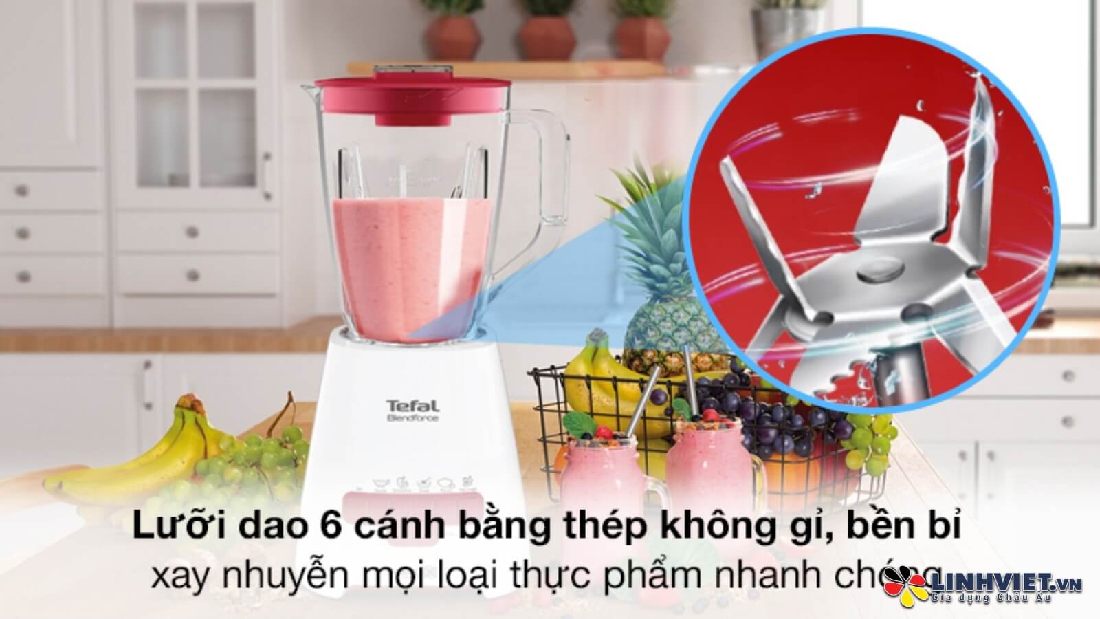 Máy xay sinh tố tefal blendforce bl477566 2l 4 Máy xay sinh tố Tefal Blendforce BL477566 2L 3