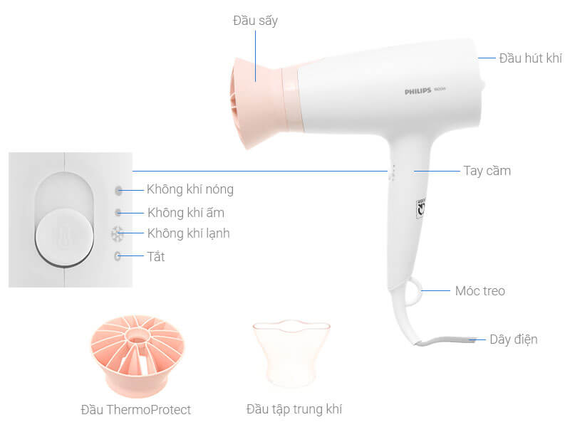 Máy sấy tóc philips bhd300/10 7 Thông số kỹ thuật