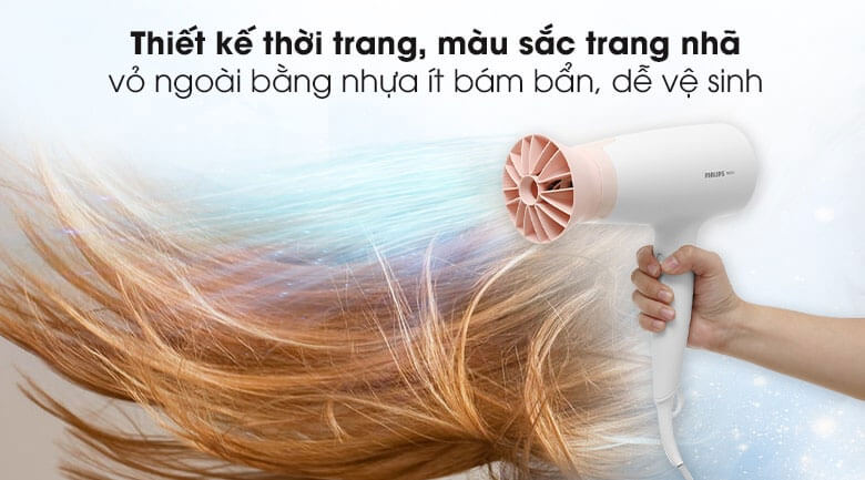 Máy sấy tóc philips bhd300/10 2 Thiết kế thời trang, bằng nhựa ít bám bụi