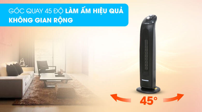 Xoay 45 độ tỏa nhiệt đều cho cả căn phòng 