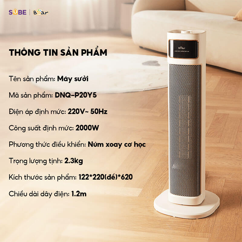 Máy sưởi bear dnq-p20y5 9 Thông số kỹ thuật