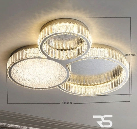 Đèn mâm pha lê ốp trần redsun m9239 4 kích thước