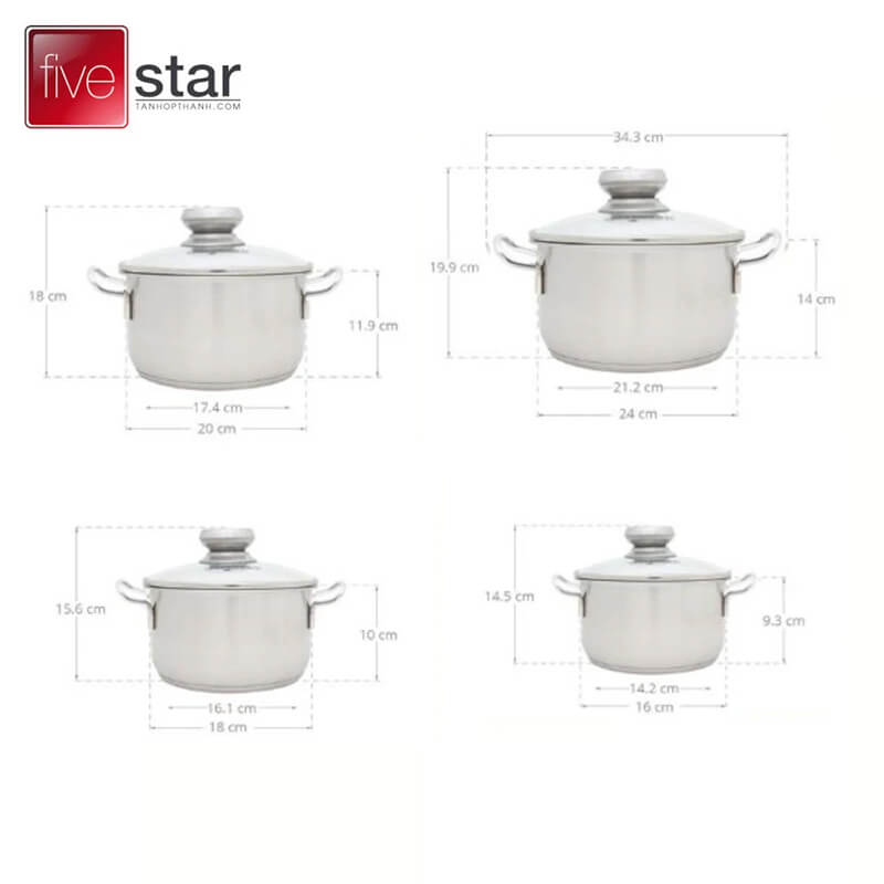 Bộ nồi gồm 4 kích thước
