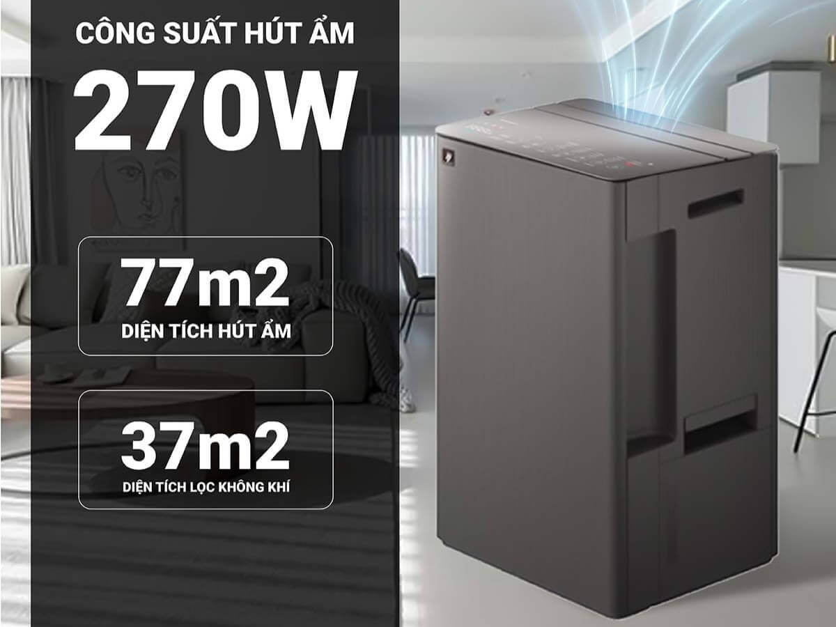 Máy hút ẩm lọc không khí Sharp DW-T30FV-H