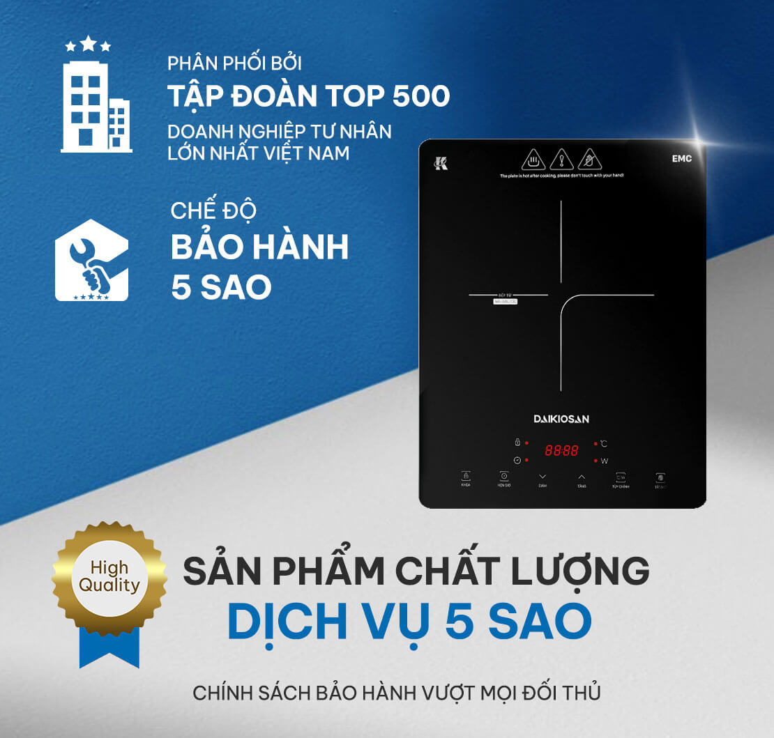 Bếp từ đơn daikiosan db101 emc inverter 8 Bếp Từ Đơn Daikiosan DB101 EMC Inverter đạt chứng nhận EMC chống nhiễm từ - chính sách bảo hành tốt