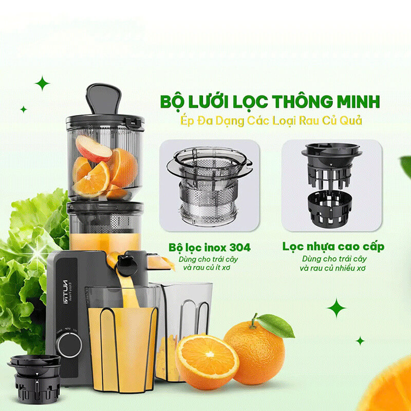 Máy ép chậm đa năng hasuka hsk-788 300w 18 Bộ lưới lọc thông minh